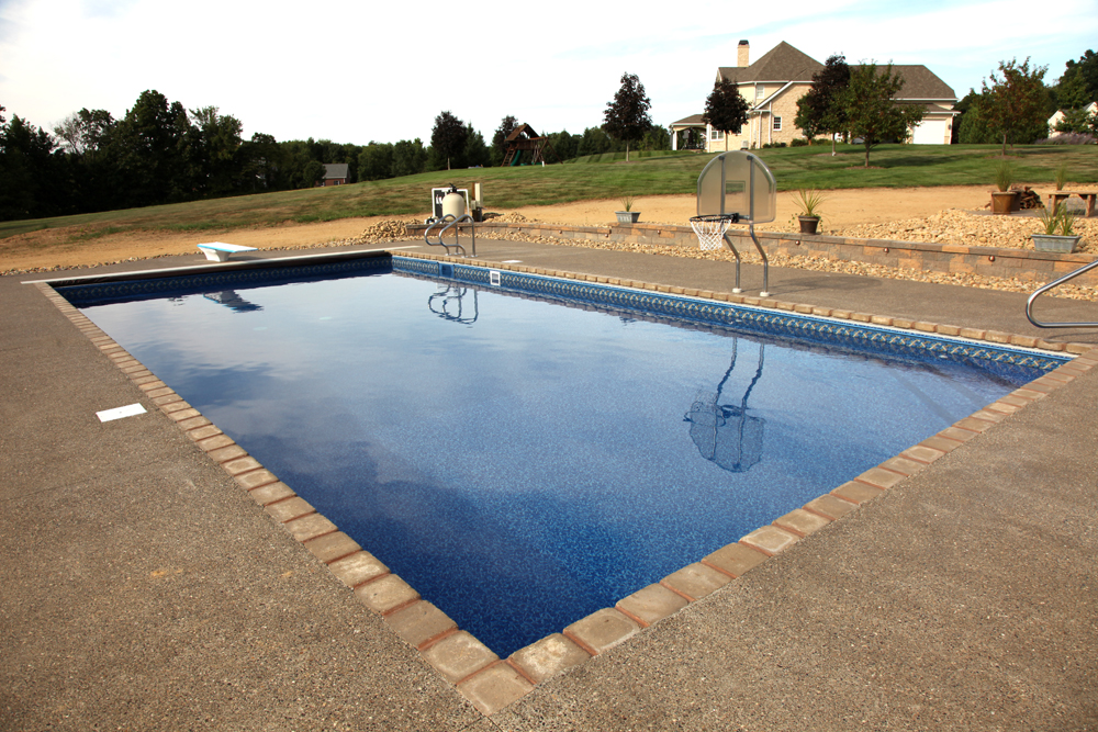 pavers around pool rectangle pool rectangle inground pool blue pool water