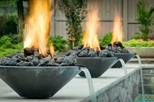 Fire Bowls Water Feature